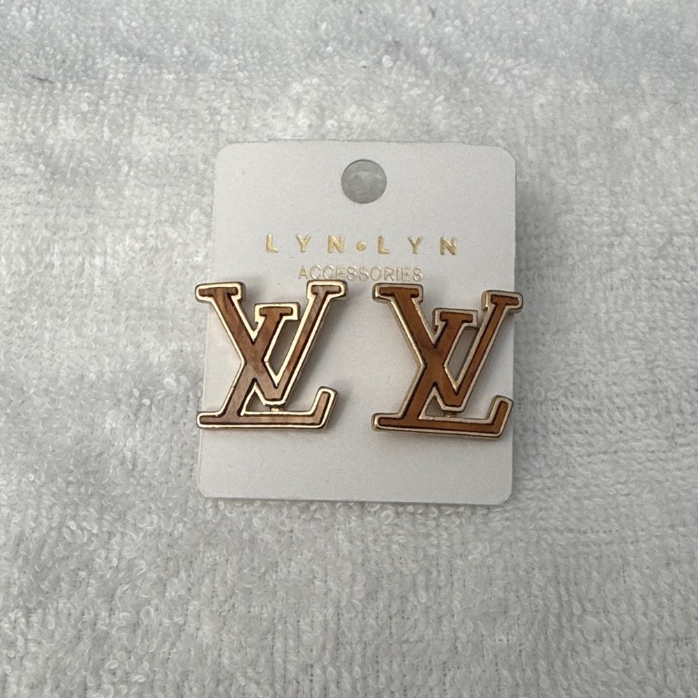 Lyn Lyn Gold Monogram Earrings